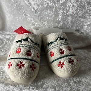 Cozy Slippers with Red and White Design